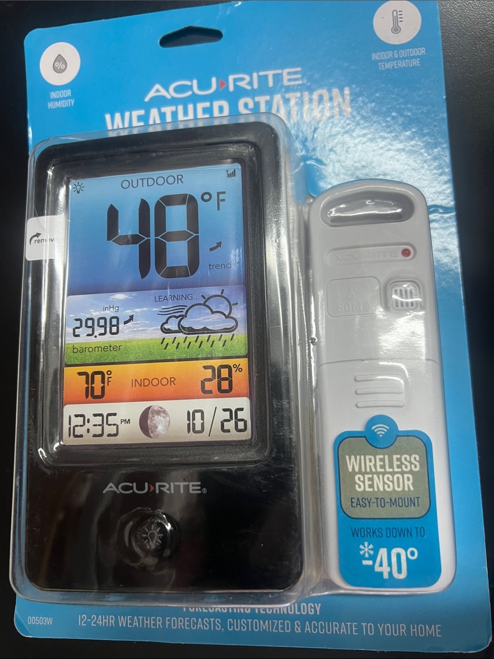 Acu Rite Weather Station with Wireless Sensor - Black